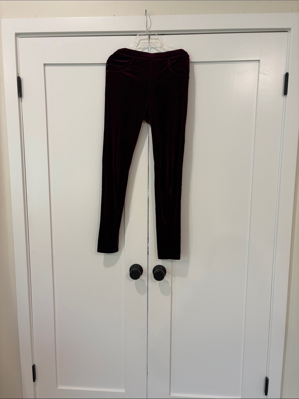 Anthropologie Red Velvet Pants